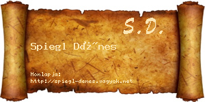 Spiegl Dénes névjegykártya