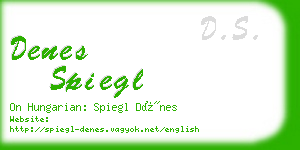 denes spiegl business card